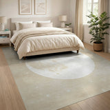 Beige Moon Stars Distressed Vintage Area Rug