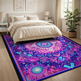 Neon Psychedelic Mandala Area Rug