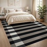 Rustic Farmhouse Black and White Black White Buffalo Check Rustic Area Rug
