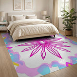 Vibrant Pink Starburst Geometric Area Rug