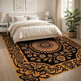 Orange Sunflower Medallion Persian Rug