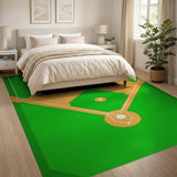 Vibrant Baseball Field Area Rug