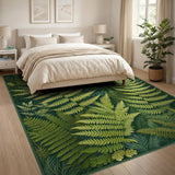 Lush Fern Canopy Green Area Rug