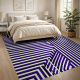 Purple Geometric Maze Area Rug