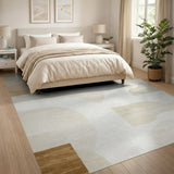 Abstract Area Abstract Beige Organic Shapes Area Rug