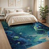 Moonlit Deep Sea Octopus Area Rug