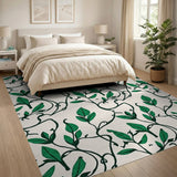 Lush Green Vine Leaf Area Rug