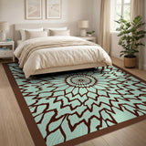 Intricate Teal Mandala Area Rug