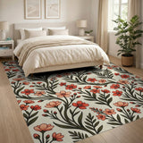 Peach Floral Vintage Area Rug