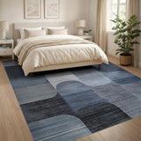 Geometric Modern Blue Grey Geometric Abstract Area Rug