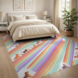 Kids Cartoon Rainbow Pets Kids Cartoon Area Rug