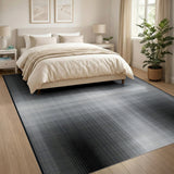 Black White Geometric Dithered Area Rug