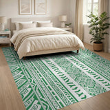 Green Green Heritage Tribal Area Rug