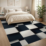 3D Black White Cube Illusion Area Rug