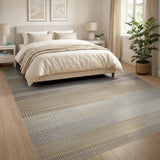 Woven Beige Neutral Geometric Area Rug