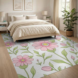 Pink Blush Pink Floral Area Rug