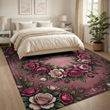 Romantic Rose Wreath Area Rug