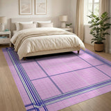 Pink Blue Grid Geometric Modern Area Rug
