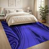 Purple Swirling Waves Abstract Area Rug