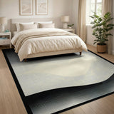 Distressed Black White Halftone Abstract Area Rug