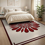 Red Mandala Starburst Area Rug