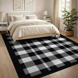 Check Black and White Black White Buffalo Check Area Rug