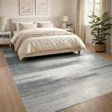 Swept Grey Abstract Area Rug