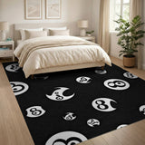 Infinity 8 Abstract Area Rug - Black White
