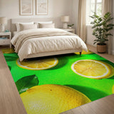 Vibrant Lemon Slices Fruit Pattern Area Rug