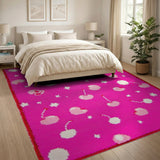 Playful Pink Cherry Star Area Rug