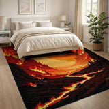 Fiery Volcanic Canyon Lava Rug