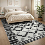 Black White Heritage Tribal No. 9 Area Rug