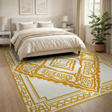 Ornate Gold Filigree Persian Area Rug