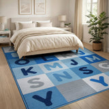 Blue Alphabet Kids Learning Rug