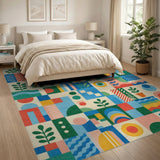 Vibrant Geometric Colorblock Area Rug