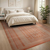 Terracotta Geometric Southwestern Woven Rug