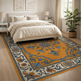 Orange Burnt Orange Persian Medallion Area Rug