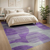 Purple Geometric Modern Purple Geometric Abstract Area Rug