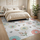 Pastel Floral Blooms Area Rug