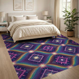 Geometric Modern Neon Starburst Geometric Area Rug