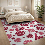 Pink Flamingo Polka Dot Area Rug