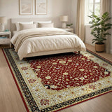 Red Elegant Red Persian Floral Area Rug