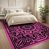Pink Traditional Persian Vibrant Pink Persian Mandala Area Rug