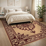 Beige and Neutral Traditional Persian Ornate Beige Persian Floral Area Rug