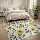 Sunflower Meadow Floral Area Rug