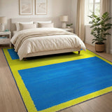 Bold Blue Yellow Geometric Geometric Modern Area Rug