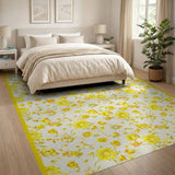 Vintage Yellow Sunflower Floral Area Rug