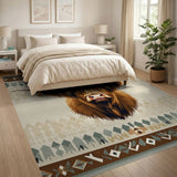 Shaggy Highland Cow Southwestern Rug