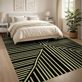Bold Yellow Geometric Line Area Rug