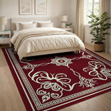 Red Traditional Persian Elegant Red Persian Floral Medallion Rug